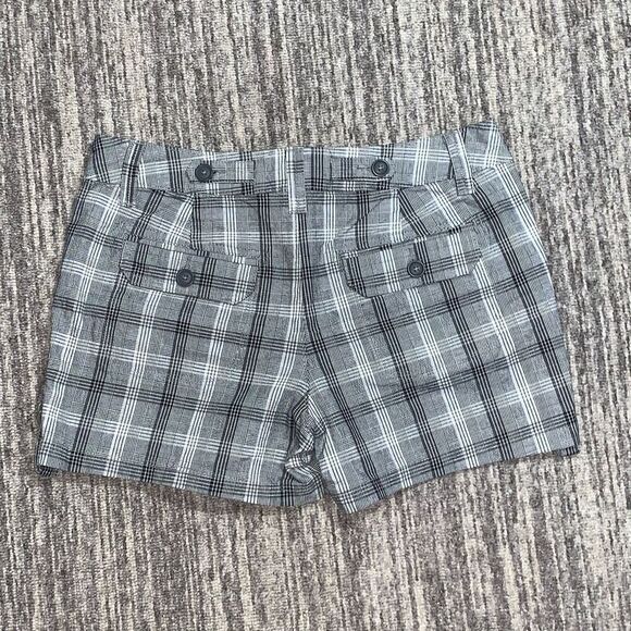 Ana Womens Size 6 Short Shorts Black White Plaid Front & Back Pockets‎ Stretch - Picture 7 of 7